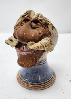 VTG FUNNY UGLY FACE POTTERY PATTY GRAFF JOHN COINER TOOTHBRUSH PEN PENCIL HOLDER