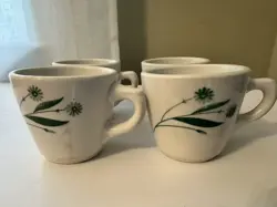 SHENANGO/MAYER GREEN LEAF RESTAURANT WARE MUGS (4) VINTAGE