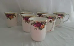 (7) ROYAL ALBERT OLD COUNTRY ROSES BRISTOL BEAKER COFFEE TEA MUG CUPS VTG NICE