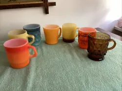 LOT OF 7 VINTAGE FIRE KING CUPS / MUGS