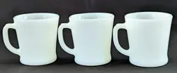 VINTAGE FIRE KING OVEN WARE MILK GLASS COFFEE CUP BY ANCHOR HOCKING, SET OF 3