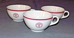 3 VINTAGE SHENANGO CHINA US ARMY MEDICAL CADUCEUS COFFEE CUPS RESTAURANT WARE