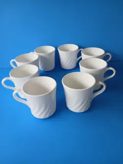 VTG CORNING WARE WHITE SWIRL CORELLE 