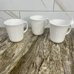 3 VINTAGE CORNING WARE COFFEE MUGS CUPS 3 1/2