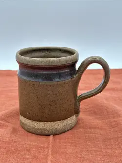 BRUTALIST STONEWARE VINTAGE PAUL GORDON POTTERY VERMONT SIGNED MUG- RARE!