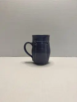 HANDMADE POTTERY COFFEE MUG PURPLE/PINK GLAZE STONEWARE SIGNED REBECCA LOWEY VTG