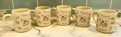 SET OF 5 VINTAGE HEARTLAND INTERNATIONAL CHINA FARM SCENE COFFEE MUGS
