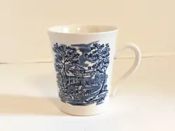 LIBERTY BLUE MUG CUP MONTICELLO STAFFORDSHIRE ENGLAND 3.75 TALL VINTAGE