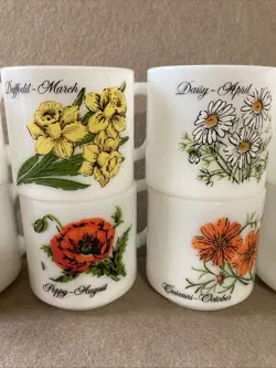 MILK GLASS MUGS