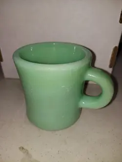VINTAGE FIRE KING GREEN JADEITE MUG C HANDLE CUP RESTAURANT WARE MUG COFFEE