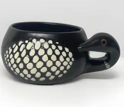 VTG STEPHEN SCHIFFER  ART STUDIO HANDMADE LOON POTTERY CERAMIC MUG / BOWL SIGNED