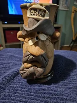 VINTAGE STUDIO ART POTTERY UGLY FACE MUG - SIGNED BY ARTIST