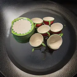 BONWIT TELLER STRAWBERRY VINTAGE ITALIAN CHINA TEA SET-GREAT CONDITION 1920-1970