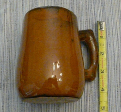 VINTAGE VAN BRIGGLE HAND CRAFTED POTTERY COFFEE TEA MUG DRIP GLAZE BROWN