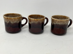 VINTAGE MCCOY USA BROWN DRIP GLAZE COFFEE MUGS