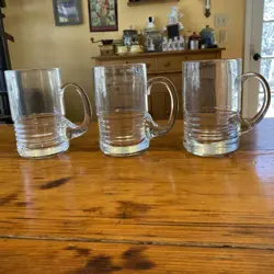 SET OF 3 VINTAGE TARNOW CLEAR  MUGS POLAND 6