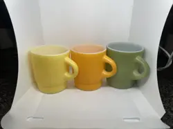 COFFEE MUGS YELLOW/GREEN/ORANGE