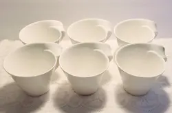 VTG VILLEROY & BOCH 1748 TWISTED HANDLE COFFEE CUPS MUG MADE IN GERMANY SET OF 6