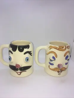 VTG HANDSOME HERMAN & JERRY THE JERK PFALTZGRAFF POTTERY MUG CUP 15OZ MUGGSY