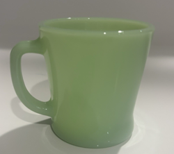VINTAGE FIRE KING OVEN WARE JADEITE  D HANDLE COFFEE MUG