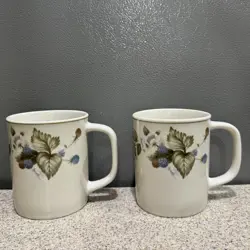 2 VTG EPOCH SUMMER HILL BERRIES COFFEE MUGS TEA CUPS 4 IN EUC!