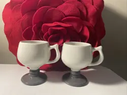 1960S 1970S CARIBE CHINA RESTAURANT WARE PEDESTAL COFFEE CUP MUG, WHITE, VINTAGE