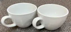 VINTAGE PORCELAIN BETTER HOMES GARDENS WHITE COFFEE MUGS 12 OZ., SET OF 2