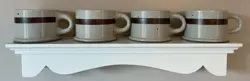 SET OF 4 DANSK BLT NIELS REFSGAARD SANDSTONE BROWN BAND COFFEE MUGS VINTAGE