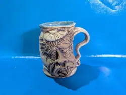 VTG 1971 JIM RUMPH THE HANGOVER ART POTTERY STEIN MUG CUP PINT ELEPHANT VISIBLE