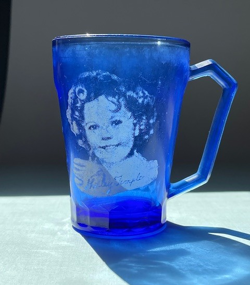SHIRLEY TEMPLE RITZ COLBALT BLUE MUG BY HAZEL-ATLAS ~ VINTAGE