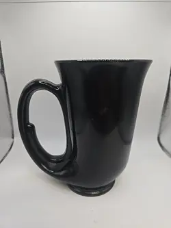 VINTAGE RARE TIARA INDIANA GLASS BLACK AMETHYST HORN MUG BEER STEIN COFFEE