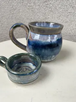 SET BLUE POTTERY