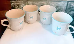 AUNT RHODY BRICK OVEN STONEWARE GOOSE/GEESE BIRD COFFEE CUPS MUG VINTAGE 4PC