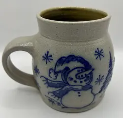 VINTAGE 2001 SALMON FALLS POTTERY SNOWMAN MUG