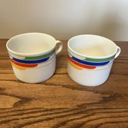 VTG STUDIO NOVA PRIMARY GALLERY HI-FI L9186 PORCELAIN COFFEE TEA CUPS MCM RETRO