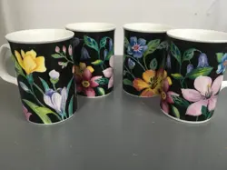 ROYAL DOULTON VINTAGE FLORAL ECLIPSE 1993 EXPRESSIONS MUGS ANGELA PROFFITT  4SET