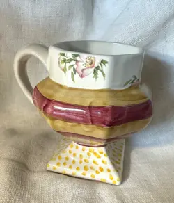 VINTAGE MACKENZIE CHILDS  PEDESTAL MUG TORQUAY FRANK MUSTARD
