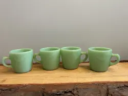 VTG,FIRE KING, JADEITE, C HANDLE COFFEE MUGS,(4).GREAT CONDITION!