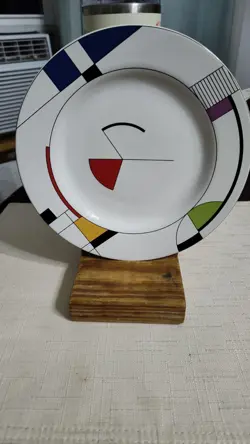 VINTAGE SANGO RADIUS SET SALAD PLATESMONDRIAN POP ART 4916-2 DISCONTINUED LOT