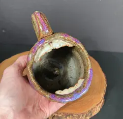 VINTAGE UGLY FACE MUG OPEN MOUTH TEETH UVULA LIPS POTTERY ATTRIB KRISTEN BUCK 4