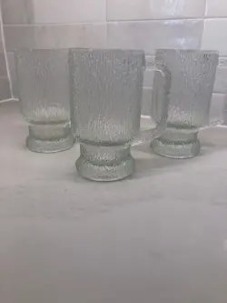 PRESSED GLASS MUGS