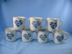 PFALTZGRAFF YORKTOWNE STONEWARE MUGS 10 OZ (VTG SET OF 7) OLD CASTLE MARK 289