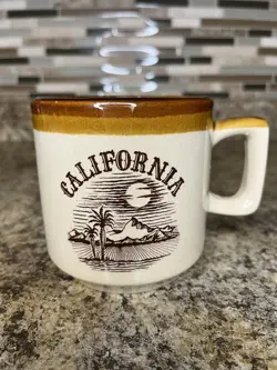 VINTAGE POTTERY STONEWARE CALIFORNIA MUG