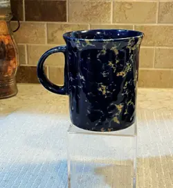 SUPER VINTAGE BENNINGTON POTTERS MUG CUP  8 OZ BLUE AGATE #1626 ~ EXCELLENT