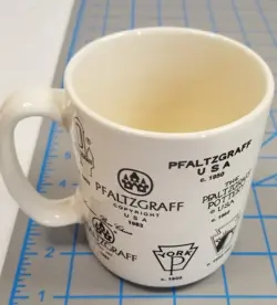 VINTAGE PFALTZGRAFF LOGO DESIGN THROUGH THE YEARS  COFFEE MUG YORK PA