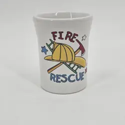 VINTAGE  FIESTA FIESTAWARE CHILDREN'S CUP HOMETOWN HEROES FIRE RESCUE CUP WHITE
