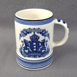 VTG DELFT BLUE COFFEE BEER STEIN MUG AMSTERDAM VASTBERADEN 4