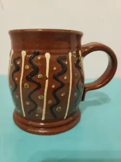 VINTAGE SJ POTTERY STONEWEAR ART POTTERY MUG CUP EXC COND BETHEL MISSOURI 1