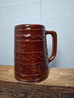VINTAGE, USA, MAR-CREST DAISY DOT STONEWARE MUG/TANKARD/STEIN