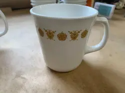 SET OF 3 CORNING CORELLE BUTTERFLY GOLD COFFEE MUGS CUPS VINTAGE